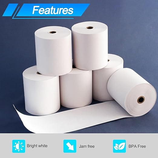 Thermal Receipt Paper Roll - 58mm(2 inch) x 15 Meter (Pack of 50)  Non-Sticky