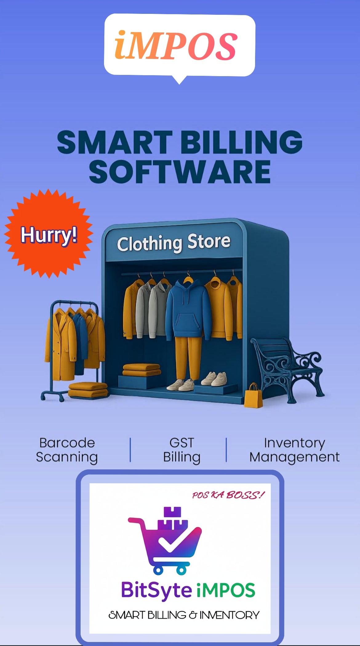 iMPOS A.I. - Billing POS App + Printer with 1 Year Validity